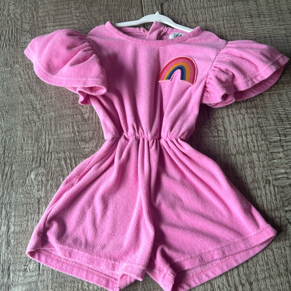 Lola + Boys Pink Rainbow Romper Toddler 6